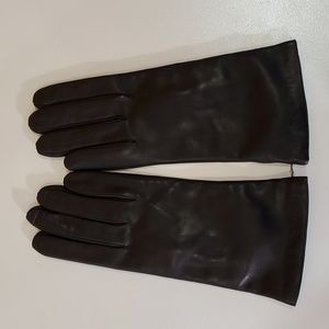 New J Crew Italian Leather Glove cashmere lined